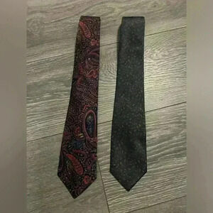 2 Necktie Bundle 100% Thai Silk Men’s Ties Work Party Office Business Casual